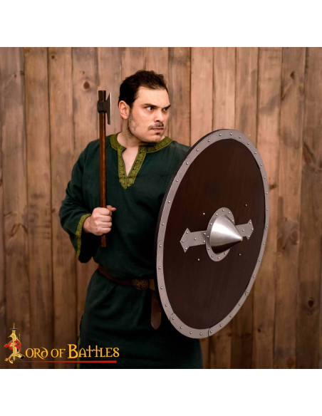 Viking Round Shield in Wood with...
