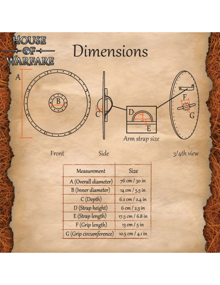 Aegishjalmur Round Viking Shield in Wood