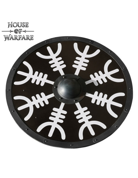 Aegishjalmur Round Viking Shield in Wood