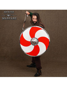 Medieval Viking Warrior Shield, Red-White