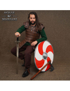 Medieval Viking Warrior Shield, Red-White 2