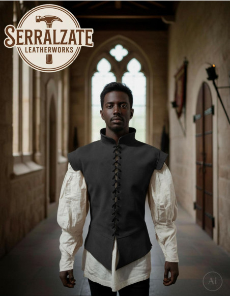 Medieval and Renaissance Black Suede...