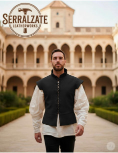 Medieval and Renaissance Black Suede Jerkin 2