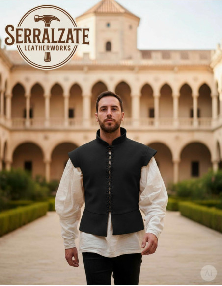 Medieval and Renaissance Black Suede...