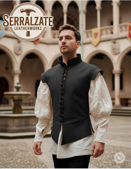 Medieval and Renaissance Black Suede...