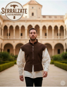 Medieval and Renaissance Jerkin in Dark Brown Suede 2