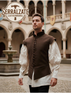 Medieval and Renaissance Jerkin in Dark Brown Suede