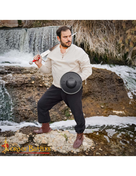 Medieval Buckler in Blackened Steel...