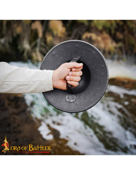 Medieval Buckler in Blackened Steel...