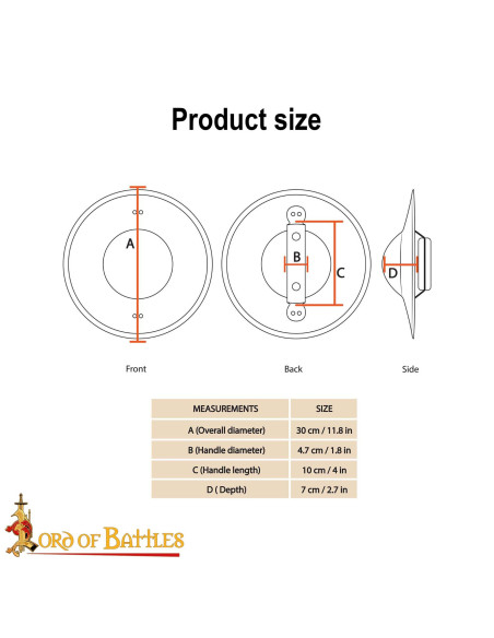 Medieval Buckler in Blackened Steel...