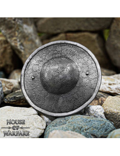 Medieval Round Buckler in Steel, Antique Finish