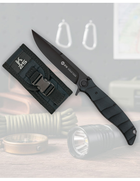 K25 Tactical Knife Black Titanium...