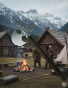 Rustic medieval axe, 61 cms.