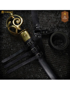 Medieval Black Leather Sword Hanger for Right Hand 2