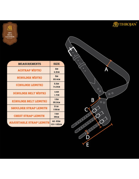 Medieval Black Leather Sword Hanger...