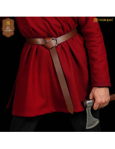 Brown Leather Viking Belt with Buckle 2