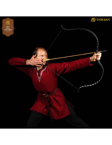 Brown Leather Viking Belt with Buckle