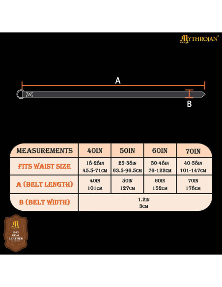 Brown Leather Viking Belt with Buckle