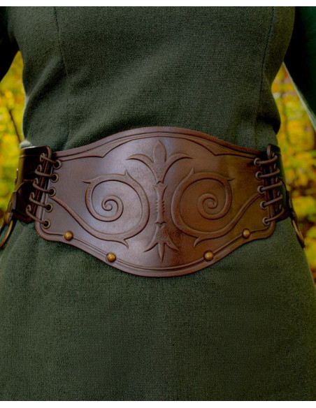 Medieval Lucrecia Leather Belt, Dark...