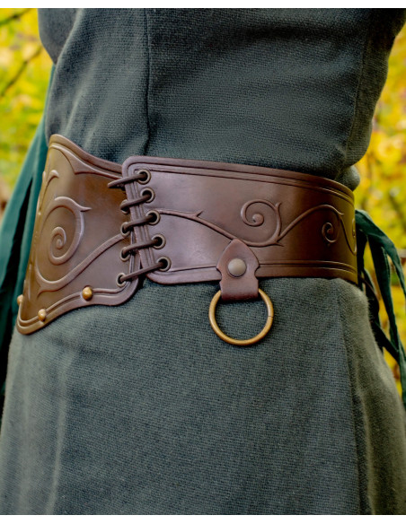 Medieval Lucrecia Leather Belt, Dark...