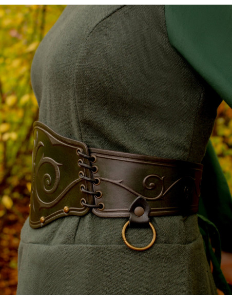 Medieval Lucrecia Leather Belt, Dark...