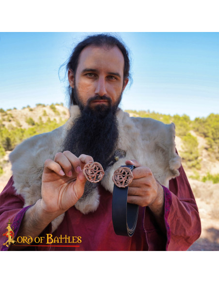 Medieval Leather Belt with Celtic...