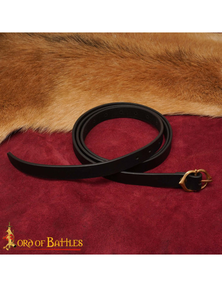 Medieval Leather Belt with Bronze Buckle