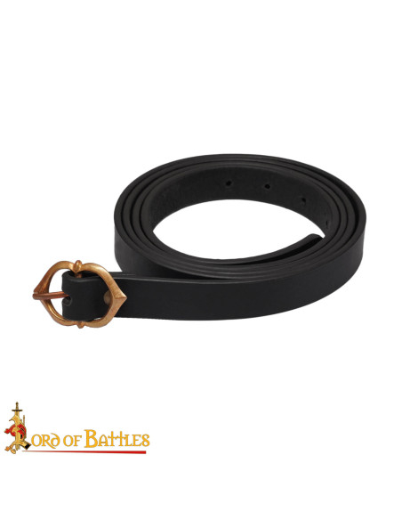 Medieval Leather Belt with Bronze Buckle