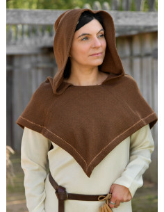 Medieval Brown Wool Hood Historical Recreation 2