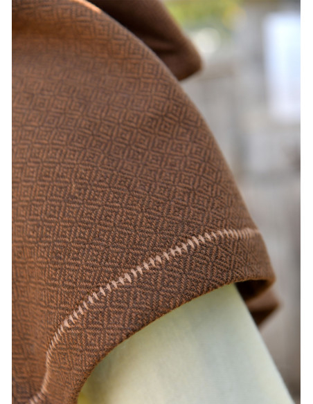 Medieval Brown Wool Hood Historical...