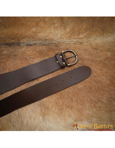 Wide Medieval Leather Belt in Brown for LARP 2