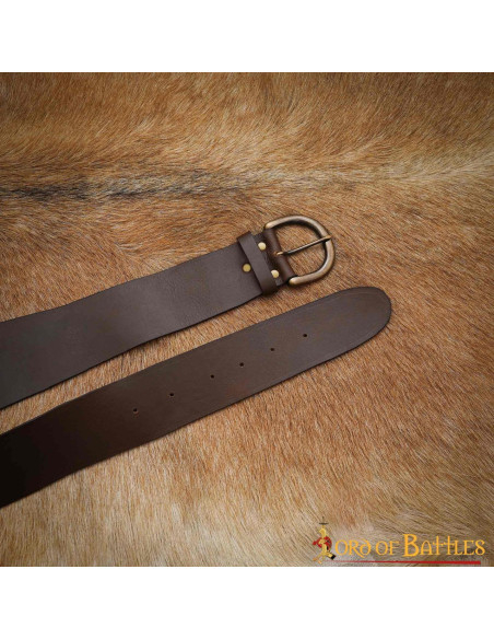 Wide Medieval Leather Belt in Brown...