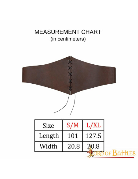 Wide Medieval Leather Belt in Brown...