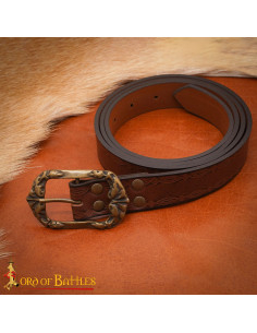 Medieval Brown Leather Belt - North Woodsman Design