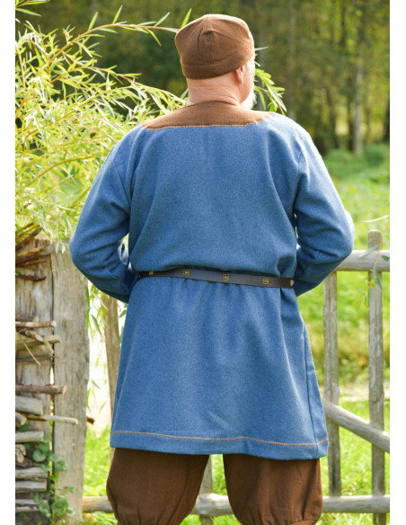 Esben Blue Wool Viking Tunic with...