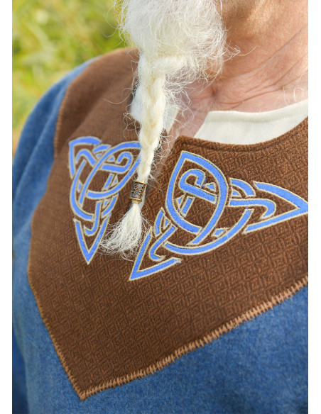 Esben Blue Wool Viking Tunic with...