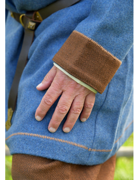 Esben Blue Wool Viking Tunic with...