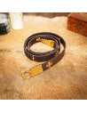 Medieval Brown Leather Belt with Brass Detailing