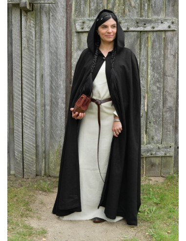 Viking Wool Hooded Cloak for Recreation