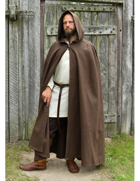 Viking Wool Hooded Cloak for Recreation