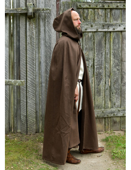 Viking Wool Hooded Cloak for Recreation