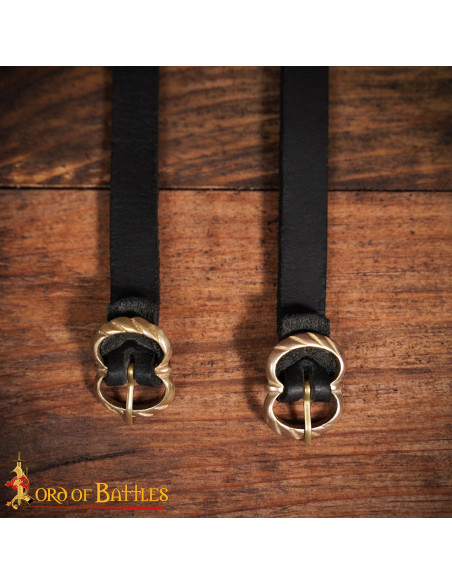 Medieval Black Leather Garters for Hose