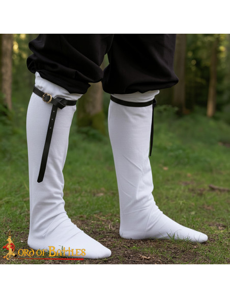 Medieval Black Leather Garters for Hose