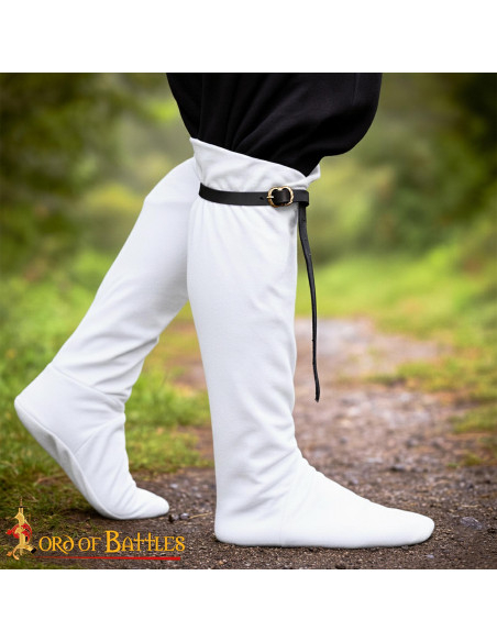 Medieval Black Leather Garters for Hose