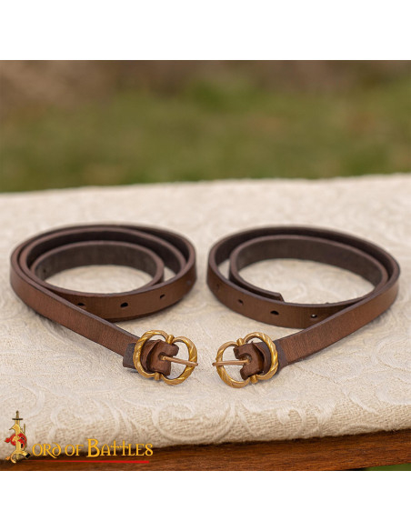 Brown Leather Medieval Garters for...