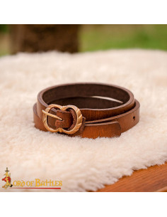 Brown Leather Medieval Garters for Breeches 2