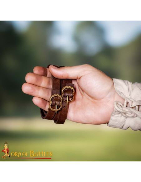 Brown Leather Medieval Garters for...