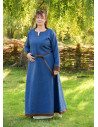 Historical Blue Brown Viking Dress Lykka Wool