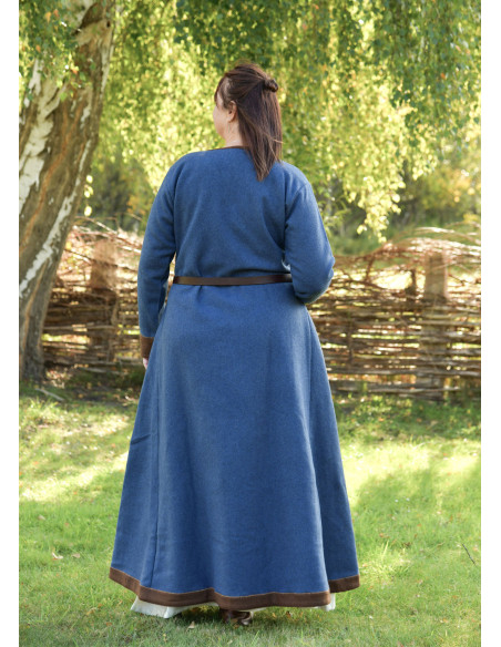 Historical Blue Brown Viking Dress...