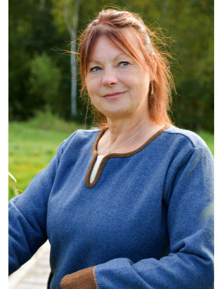 Historical Blue Brown Viking Dress...